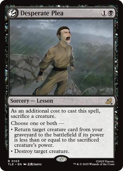Desperate Plea TLE #103 (Near Mint Rare) Magic: The Gathering: Avatar: The Last Airbender: Eternal-Legal