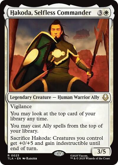 Hakoda Selfless Commander TLA #23 (Near Mint Rare) Magic: The Gathering: Avatar: The Last Airbender