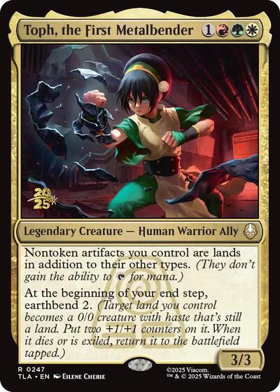 Toph the First Metalbender Foil PRE #247s (Lightly Played Rare) Magic: The Gathering: Prerelease Cards