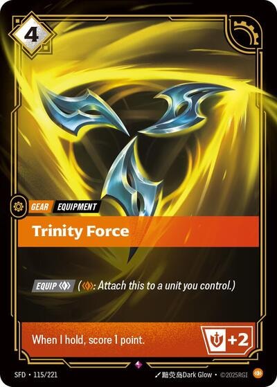Trinity Force Foil SFD #115/221 (Near Mint Rare) Riftbound: League of Legends Trading Card Game: Spiritforged