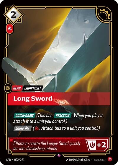 Long Sword Foil SFD #022/221 (Near Mint Rare) Riftbound: League of Legends Trading Card Game: Spiritforged