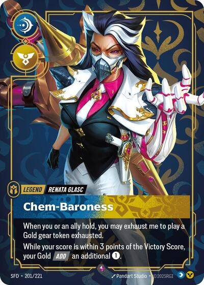 Renata Glasc - Chem-Baroness Foil SFD #201/221 (Near Mint Rare) Riftbound: League of Legends Trading Card Game: Spiritforged