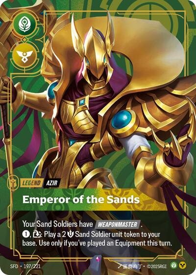 Azir - Emperor of the Sands Foil SFD #197/221 (Near Mint Rare) Riftbound: League of Legends Trading Card Game: Spiritforged
