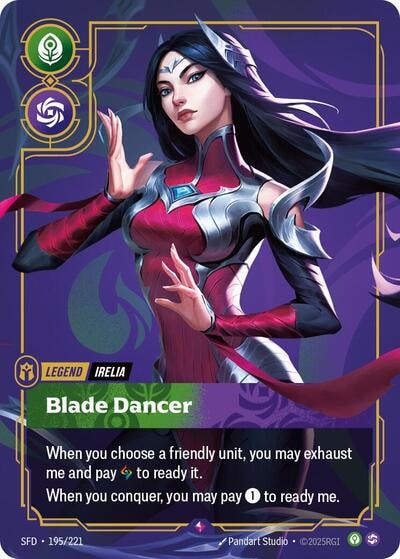 Irelia - Blade Dancer Foil SFD #195/221 (Near Mint Rare) Riftbound: League of Legends Trading Card Game: Spiritforged