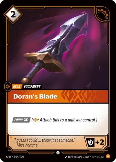 Doran's Blade Foil SFD #095/221 (Near Mint Common) Riftbound: League of Legends Trading Card Game: Spiritforged