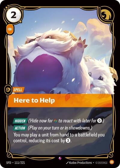 Here to Help Foil SFD #111/221 (Near Mint Rare) Riftbound: League of Legends Trading Card Game: Spiritforged