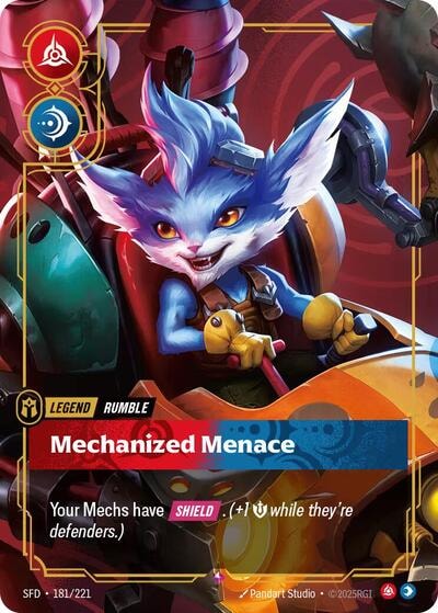 Rumble - Mechanized Menace Foil SFD #181/221 (Near Mint Rare) Riftbound: League of Legends Trading Card Game: Spiritforged