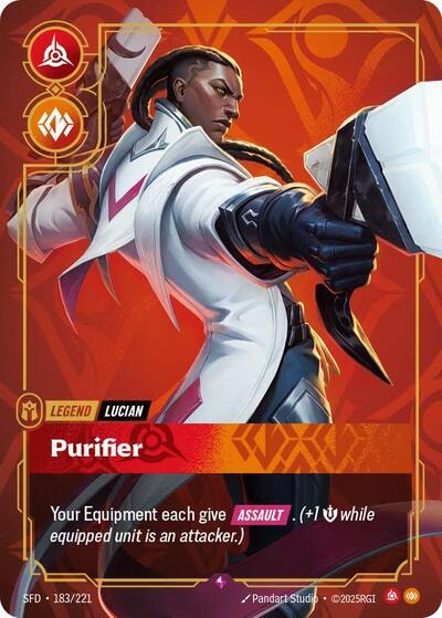 Lucian - Purifier Foil SFD #183/221 (Near Mint Rare) Riftbound: League of Legends Trading Card Game: Spiritforged