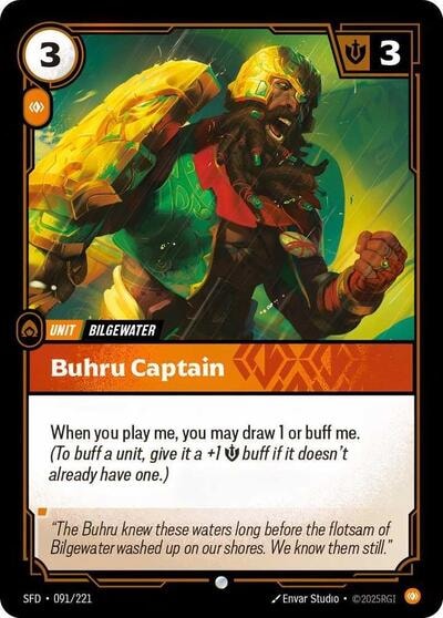Buhru Captain Foil SFD #091/221 (Near Mint Common) Riftbound: League of Legends Trading Card Game: Spiritforged