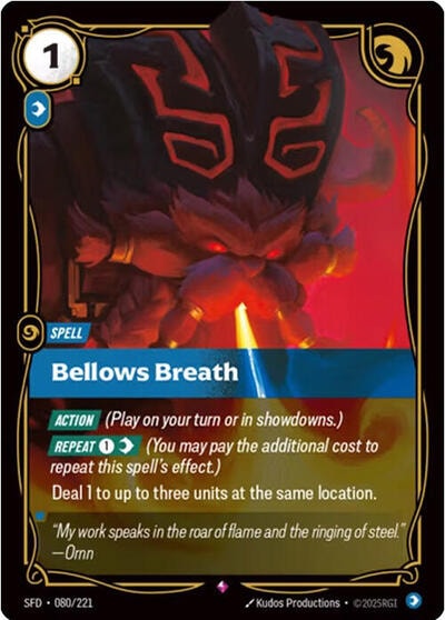 Bellows Breath Foil SFD #080/221 (Near Mint Rare) Riftbound: League of Legends Trading Card Game: Spiritforged