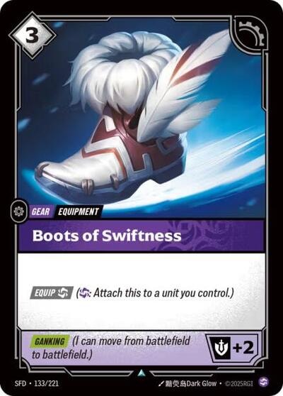 Boots of Swiftness Foil SFD #133/221 (Near Mint Uncommon) Riftbound: League of Legends Trading Card Game: Spiritforged