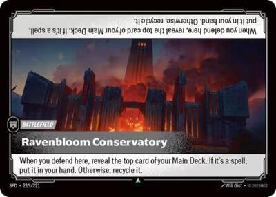Ravenbloom Conservatory Foil SFD #215/221 (Near Mint Uncommon) Riftbound: League of Legends Trading Card Game: Spiritforged