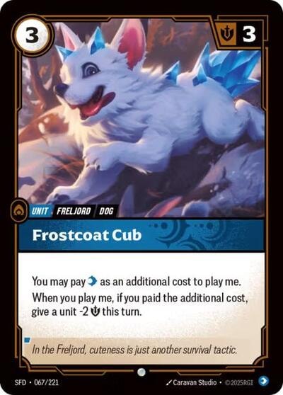 Frostcoat Cub Foil SFD #067/221 (Near Mint Common) Riftbound: League of Legends Trading Card Game: Spiritforged