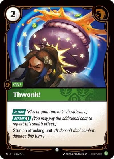 Thwonk! Foil SFD #040/221 (Near Mint Common) Riftbound: League of Legends Trading Card Game: Spiritforged