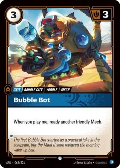 Bubble Bot Foil SFD #062/221 (Near Mint Common) Riftbound: League of Legends Trading Card Game: Spiritforged