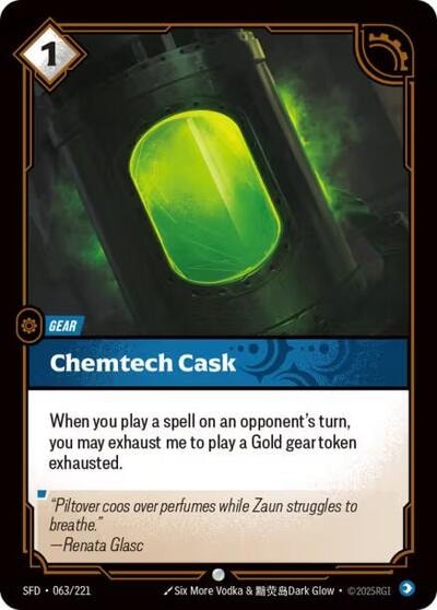 Chemtech Cask Foil SFD #063/221 (Near Mint Common) Riftbound: League of Legends Trading Card Game: Spiritforged