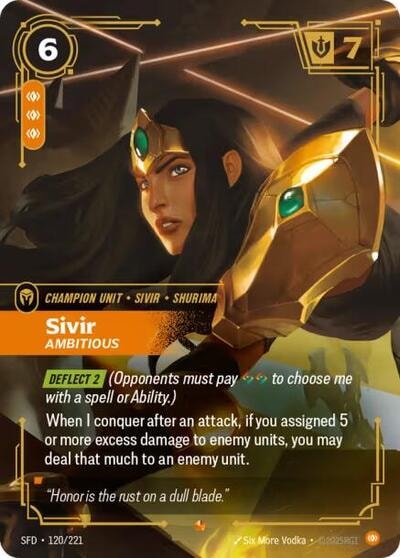 Sivir - Ambitious Foil SFD #120/221 (Near Mint Epic) Riftbound: League of Legends Trading Card Game: Spiritforged