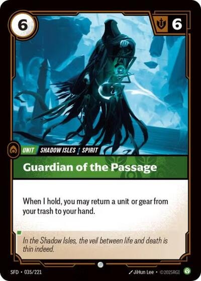 Guardian of the Passage Foil SFD #035/221 (Near Mint Common) Riftbound: League of Legends Trading Card Game: Spiritforged