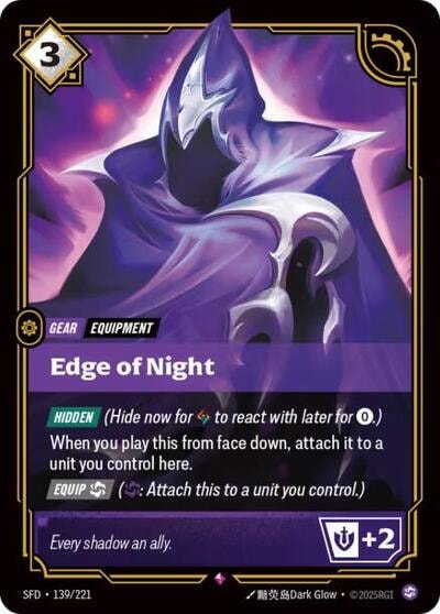 Edge of Night Foil SFD #139/221 (Near Mint Rare) Riftbound: League of Legends Trading Card Game: Spiritforged