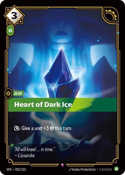 Heart of Dark Ice Foil SFD #052/221 (Near Mint Rare) Riftbound: League of Legends Trading Card Game: Spiritforged