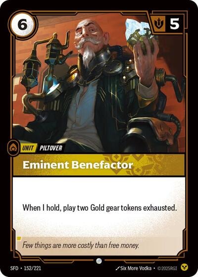 Eminent Benefactor Foil SFD #152/221 (Near Mint Common) Riftbound: League of Legends Trading Card Game: Spiritforged