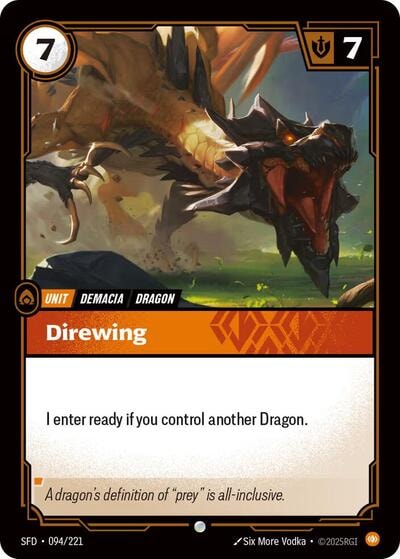 Direwing Foil SFD #094/221 (Near Mint Common) Riftbound: League of Legends Trading Card Game: Spiritforged