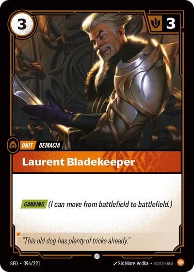 Laurent Bladekeeper Foil SFD #096/221 (Near Mint Common) Riftbound: League of Legends Trading Card Game: Spiritforged