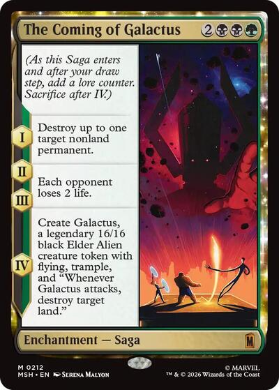 The Coming of Galactus MSH #212 (Near Mint Mythic Rare) Magic: The Gathering: Marvel Super Heroes