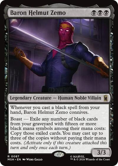 Baron Helmut Zemo MSH #87 (Near Mint Rare) Magic: The Gathering: Marvel Super Heroes
