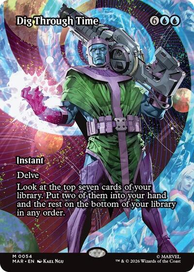 Dig Through Time Borderless MAR #54 (Near Mint Mythic Rare) Magic: The Gathering: Marvel Universe Eternal-Legal