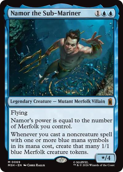 Namor the Sub Mariner MSH #69 (Near Mint Mythic Rare) Magic: The Gathering: Marvel Super Heroes
