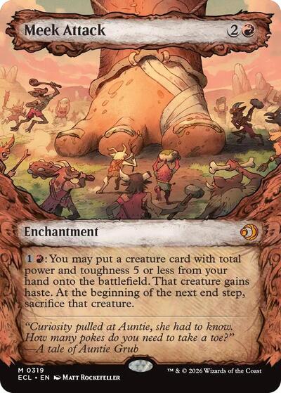 Meek Attack 0319 Showcase ECL #319 (Near Mint Mythic Rare) Magic: The Gathering: Lorwyn Eclipsed