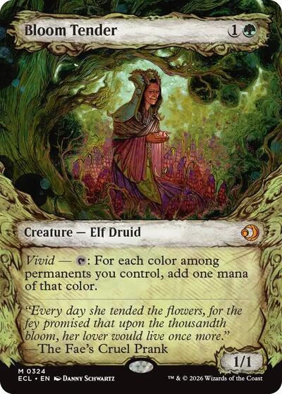 Bloom Tender 0324 Showcase Foil ECL #324 (Near Mint Mythic Rare) Magic: The Gathering: Lorwyn Eclipsed