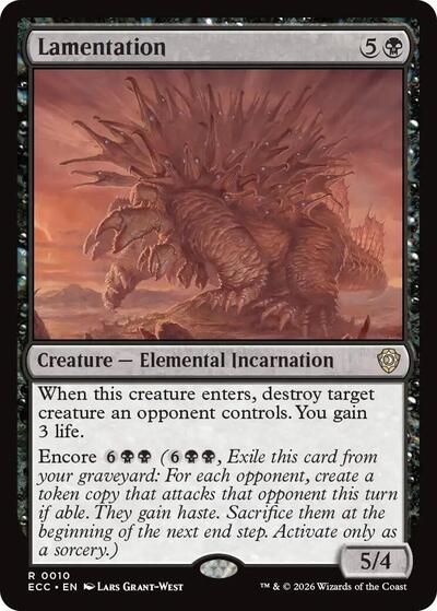 Lamentation ECC #10 (Near Mint Rare) Magic: The Gathering: Commander: Lorwyn Eclipsed