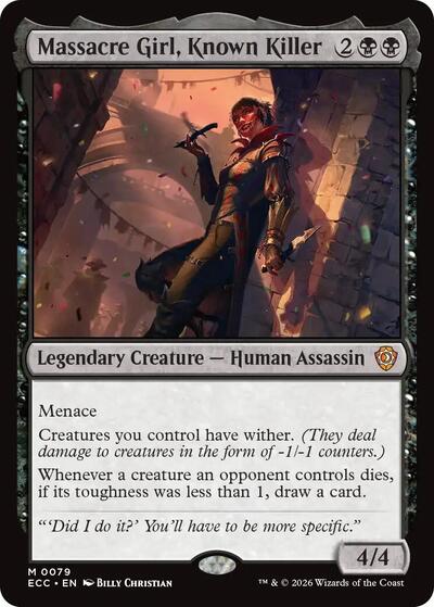 Massacre Girl Known Killer ECC #79 (Near Mint Mythic Rare) Magic: The Gathering: Commander: Lorwyn Eclipsed