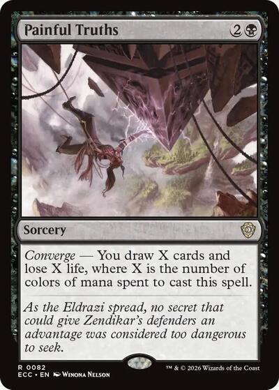 Painful Truths ECC #82 (Near Mint Rare) Magic: The Gathering: Commander: Lorwyn Eclipsed