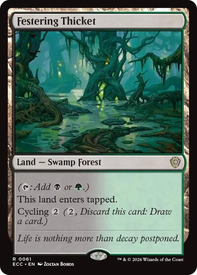 Festering Thicket ECC #61 (Near Mint Rare) Magic: The Gathering: Commander: Lorwyn Eclipsed