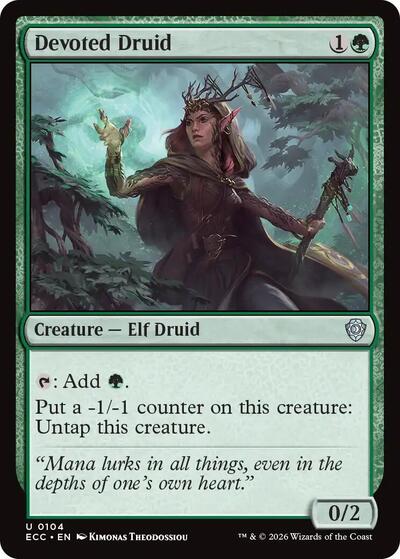 Devoted Druid ECC #104 (Near Mint Uncommon) Magic: The Gathering: Commander: Lorwyn Eclipsed