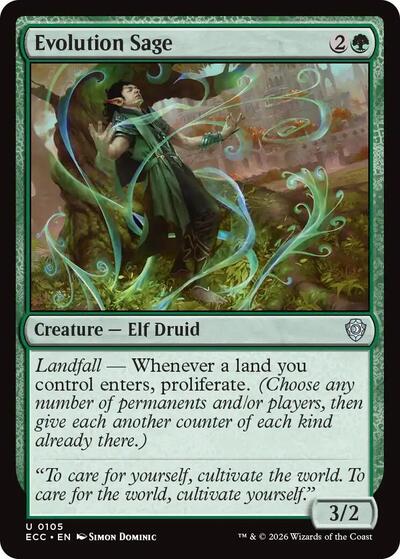Evolution Sage ECC #105 (Near Mint Uncommon) Magic: The Gathering: Commander: Lorwyn Eclipsed