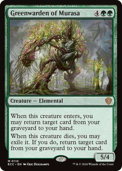 Greenwarden of Murasa ECC #110 (Near Mint Mythic Rare) Magic: The Gathering: Commander: Lorwyn Eclipsed