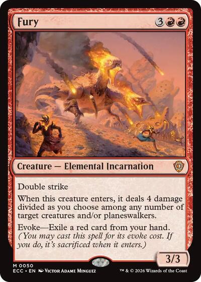 Fury ECC #50 (Near Mint Mythic Rare) Magic: The Gathering: Commander: Lorwyn Eclipsed