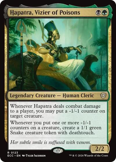 Hapatra Vizier of Poisons ECC #123 (Near Mint Rare) Magic: The Gathering: Commander: Lorwyn Eclipsed