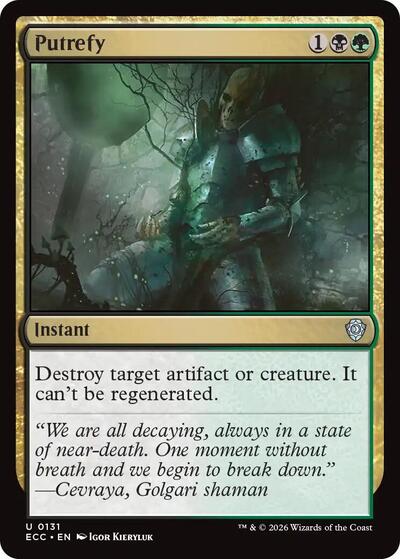 Putrefy ECC #131 (Near Mint Uncommon) Magic: The Gathering: Commander: Lorwyn Eclipsed
