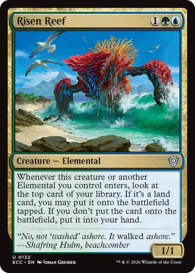 Risen Reef ECC #132 (Near Mint Uncommon) Magic: The Gathering: Commander: Lorwyn Eclipsed