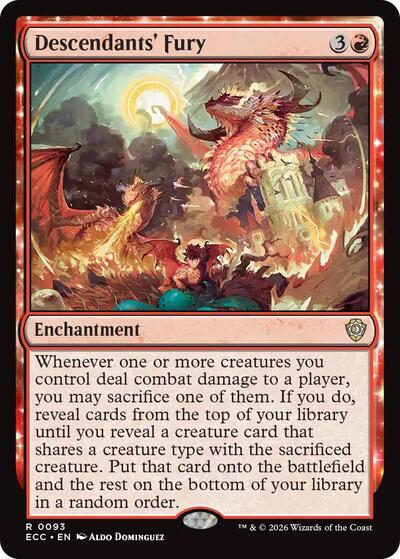 Descendants Fury ECC #93 (Near Mint Rare) Magic: The Gathering: Commander: Lorwyn Eclipsed