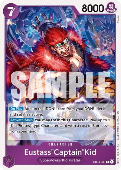 EustassCaptainKid EB04 039 Foil OP14 #EB04-039 (Near Mint Rare) One Piece Card Game: The Azure Sea's Seven