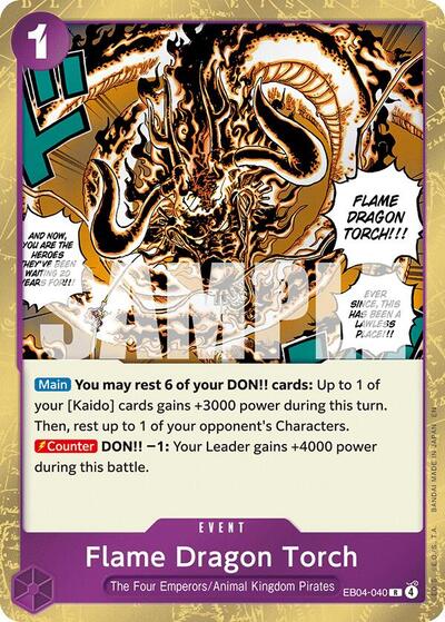 Flame Dragon Torch Foil OP14 #EB04-040 (Near Mint Rare) One Piece Card Game: The Azure Sea's Seven