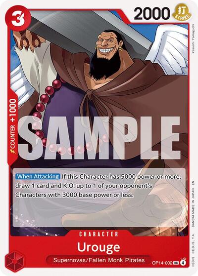 Urouge OP14 #OP14-002 (Near Mint Uncommon) One Piece Card Game: The Azure Sea's Seven
