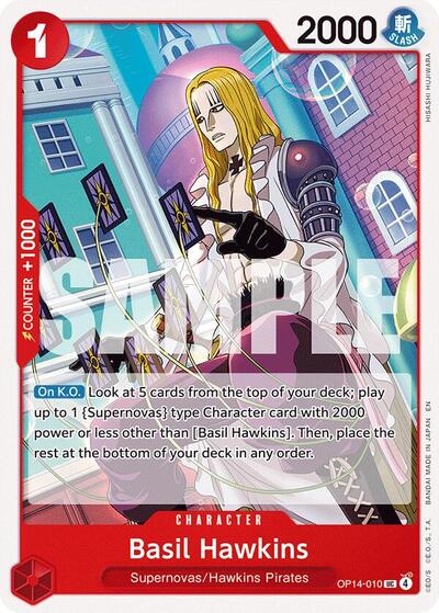 Basil Hawkins OP14 #OP14-010 (Near Mint Uncommon) One Piece Card Game: The Azure Sea's Seven
