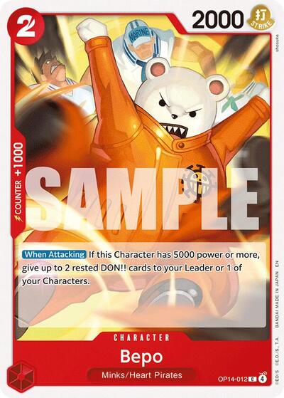 Bepo OP14 #OP14-012 (Near Mint Common) One Piece Card Game: The Azure Sea's Seven